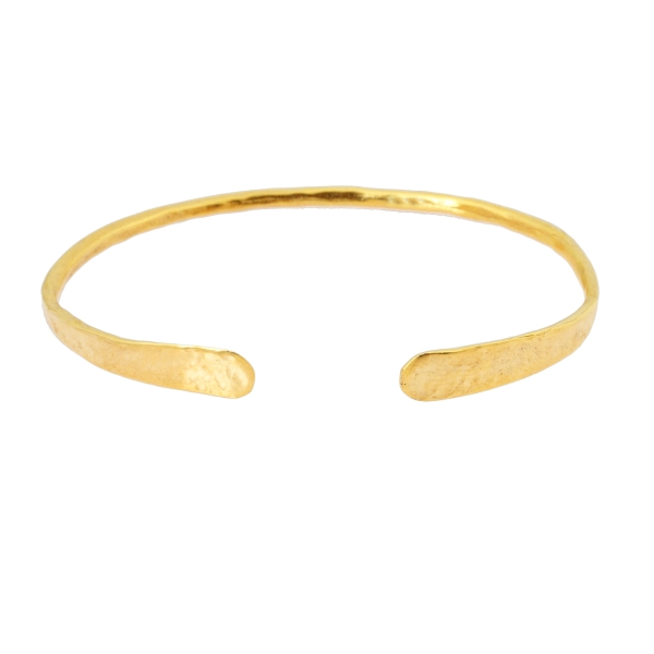 Bracelet made form brass, goldplated - handhammered